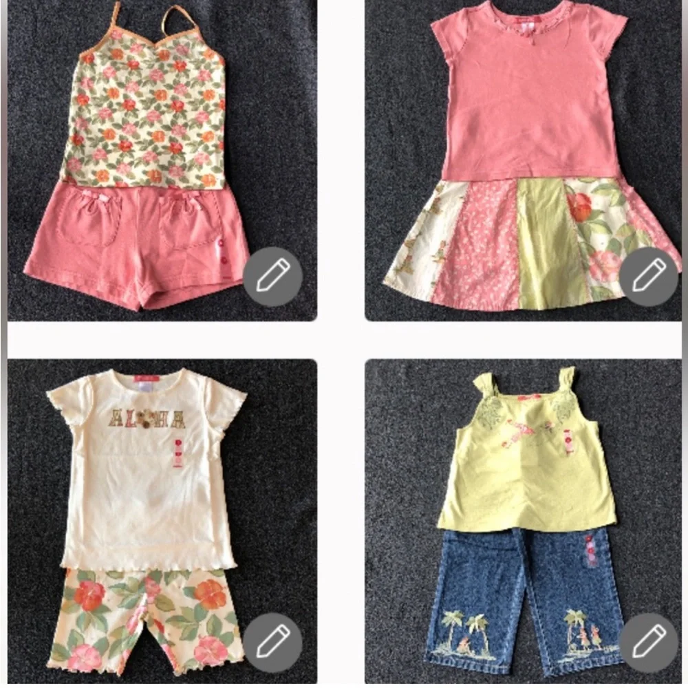 Gymboree Aloha Wahine 100% Cotton Multi-Color Stripe With 2 Side Ruffle Size 6 - Picture 11 of 16